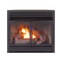 The FBNSD400T-ZC fireplace insert, shown with a log set and screen.