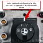 14D0468 valve control knob in the pilot position