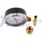 A side view of the HA1180 pressure gauge and adapter.
