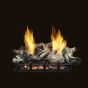 The Natural Blaze 24-inch gas log burner from Monessen, shown here with a log set.