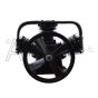 Front view of pump with flywheel