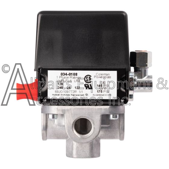 034-0108 pressure switch phase ratings
