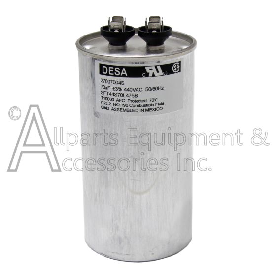 27007004S Capacitor 70UF 440 Volt Fits Master and DESA Generators