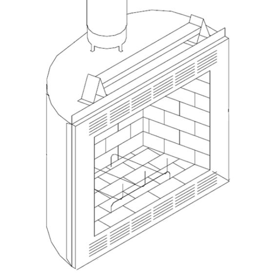 36'' Wood burning fireplace 36ECMii