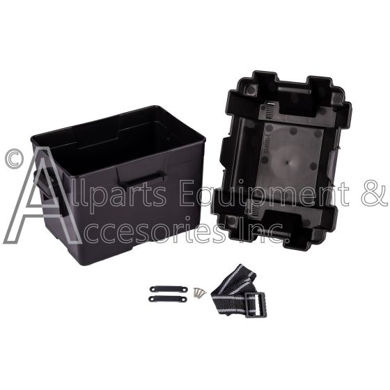 The 7104129 battery box and cover, with the additional attachable strap. 