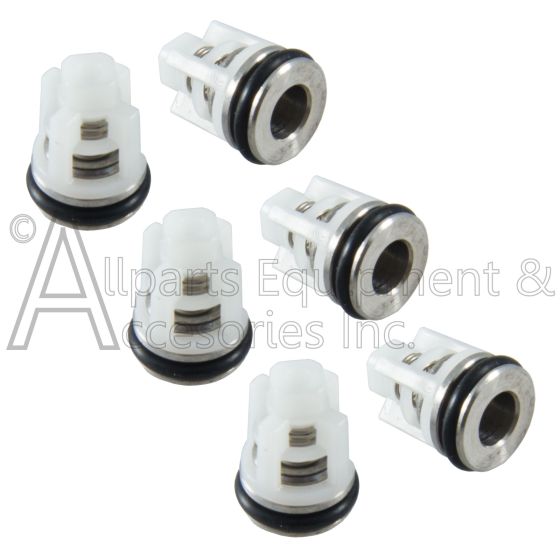Six valves that are part of the 7110110 Valve Repair Kit for Simson Delco pumps