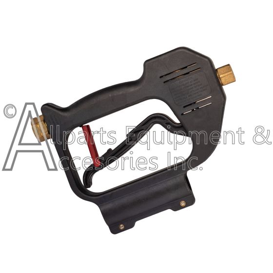 The 7112388 spray gun for pressure washers, with a red safety lock.