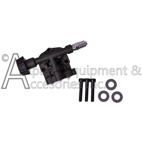 7114724 annodized die-cast aluminum manifold with mounting screws and washers