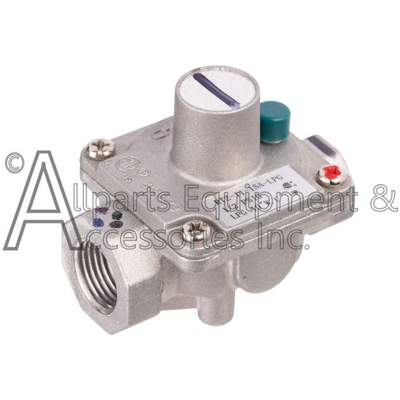 A 80106 pressure regulator for liquid propane gas.