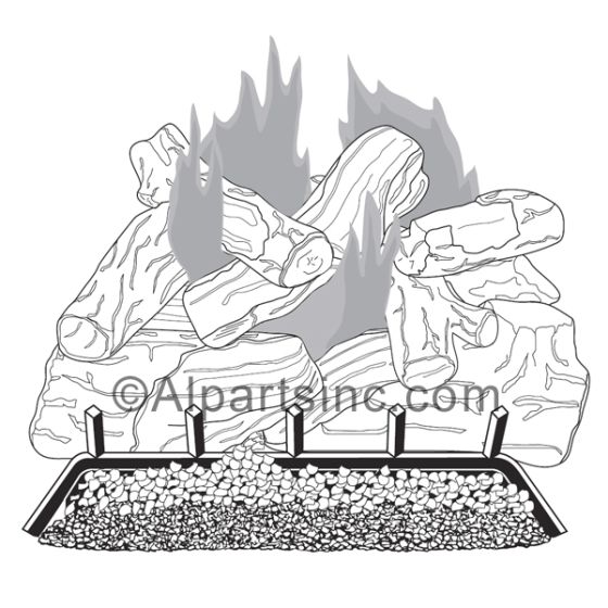 VANGUARD DECORATIVE GAS LOG SET
