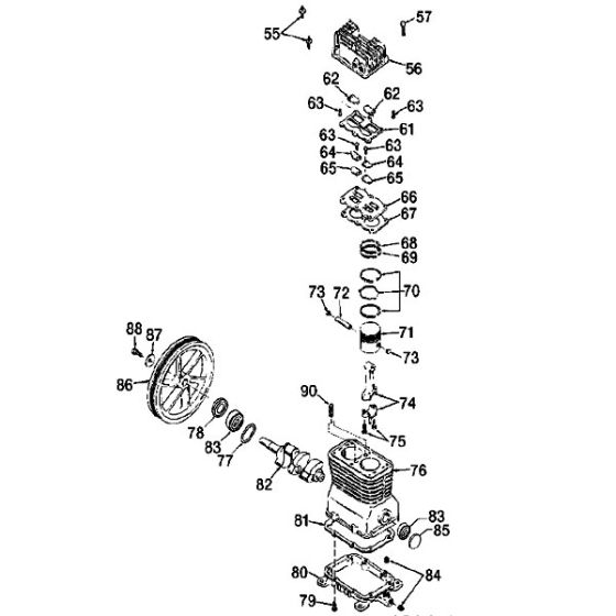 twin cylinder air compressor pump