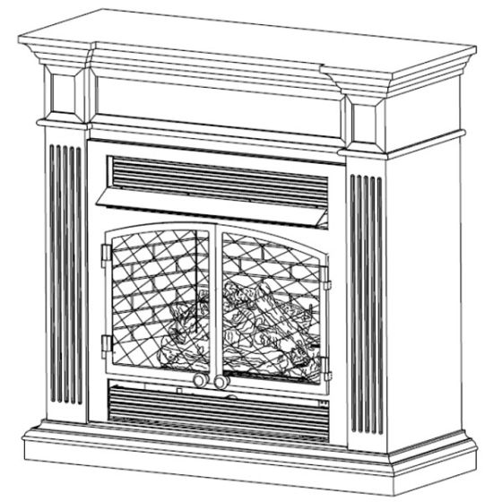 Vent free gas fireplace