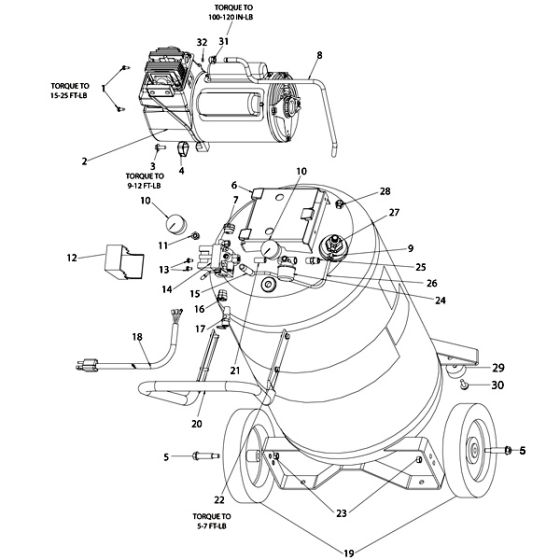 5.0HP 20Gall Oil free air compressor