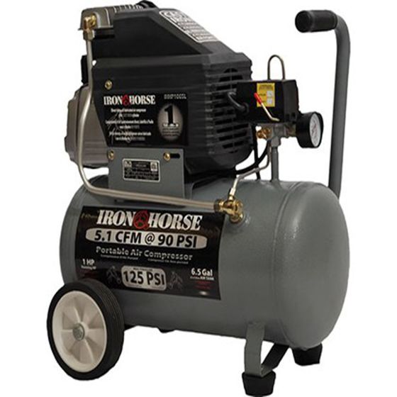 ihhp1065l iron horse 6.5 gal 125psi air compressor