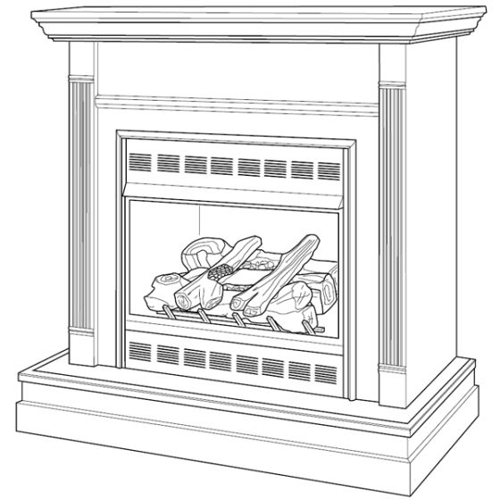 Vent free gas fireplace