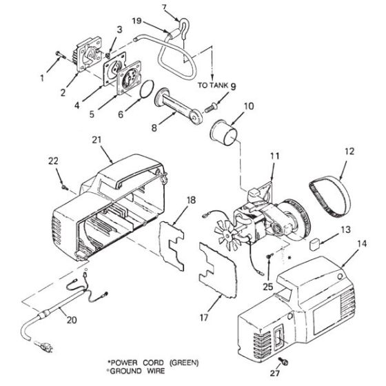 1.0HP 2.5Gall Oil free Air compressor