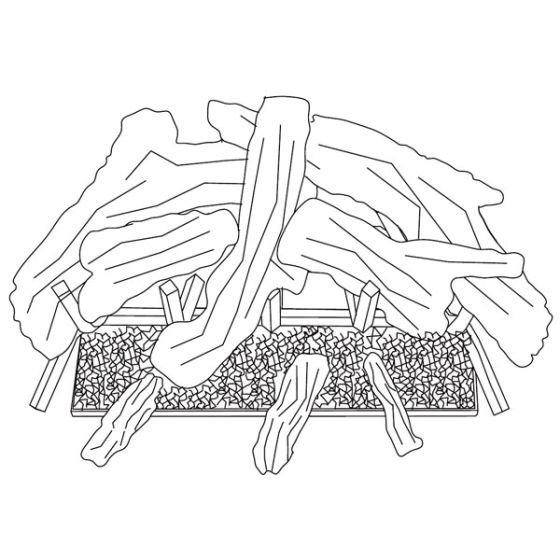 Vented natural gas log set