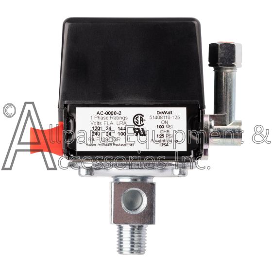 AC-0008-2 pressure switch ratings label
