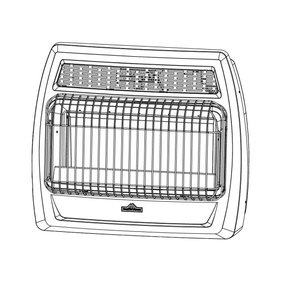 A service diagram of the BF20DMF wall heater.