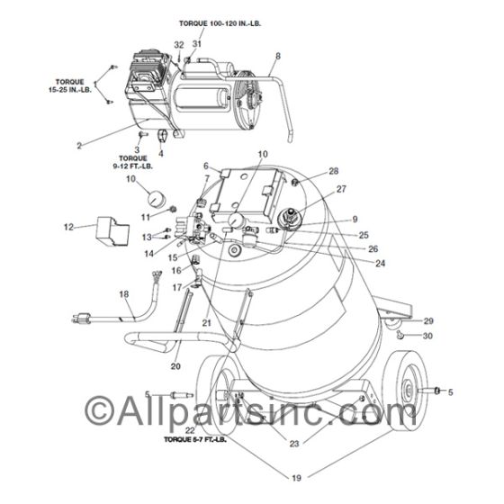 AIR COMPRESSOR 5.0 HP 20 GALLON OILFREE
