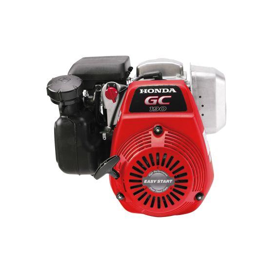 The Honda GC190 engine with a red shroud. Actual engine may vary slightly from image.