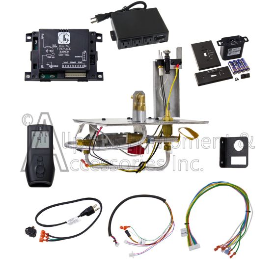 H8095 gas train/conversion kit for LSS-40 fireplace with Honeywell RV8310E gas control system.