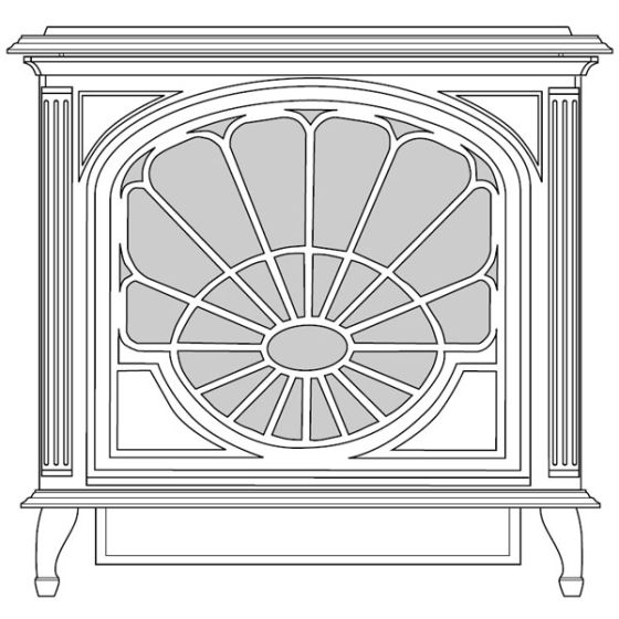 Cast iron direct vent stove