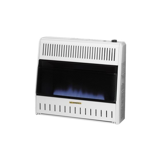The MNSD300TBA-RS wall heater with decorative blue flames.