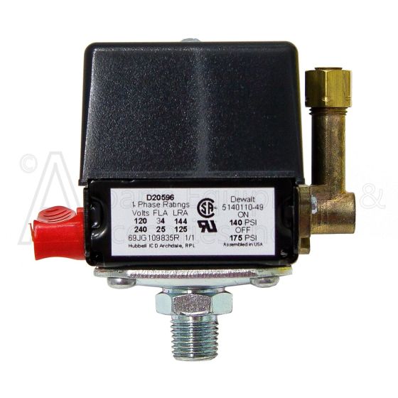 Z-D20596 Dewalt pressure switch 1/4 mp 140-175
