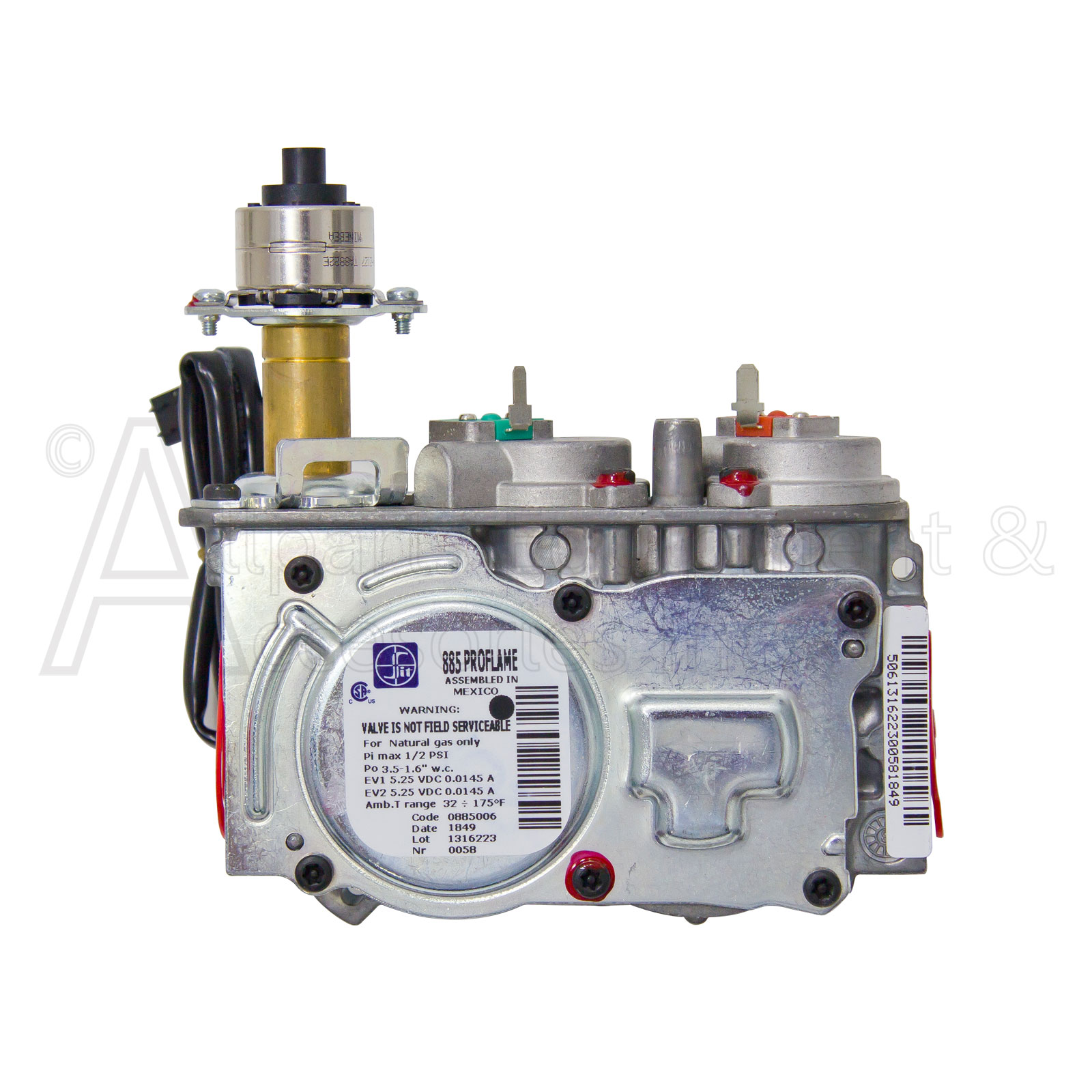 H7270 GAS VALVE ELECTRONIC SIT 885 PROFAME NATURAL GAS WITH STEPPER